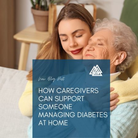 Title image of daughter caring for mother on couch.